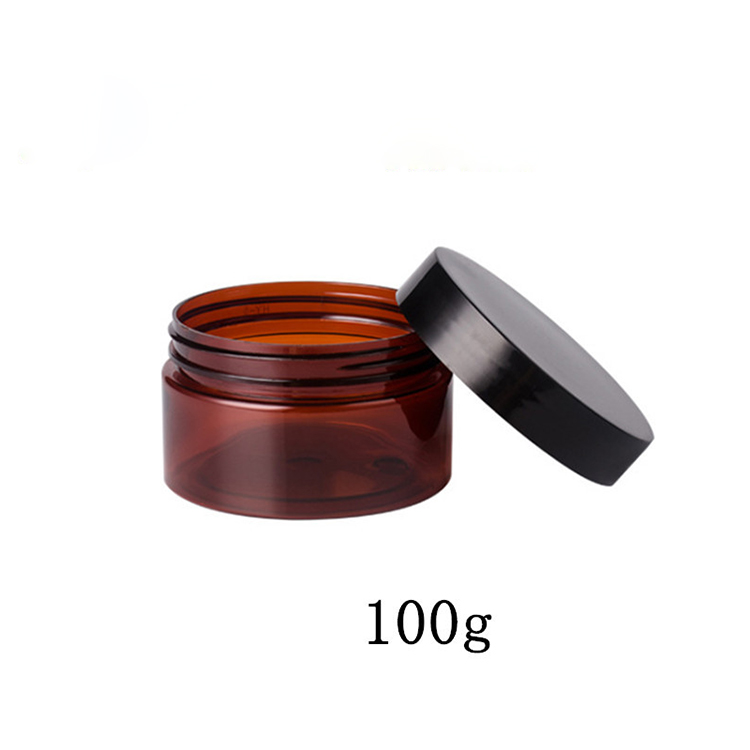 30ml 50ml 80ml 100ml 120ml 150ml 200ml 250ml 300ml 500ml cosmetic packaging clear black amber pet plastic jar with plastic lid