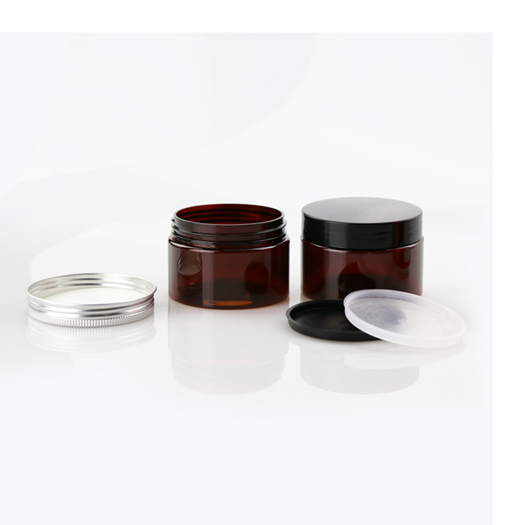30ml 50ml 80ml 100ml 120ml 150ml 200ml 250ml 300ml 500ml cosmetic packaging clear black amber pet plastic jar with plastic lid
