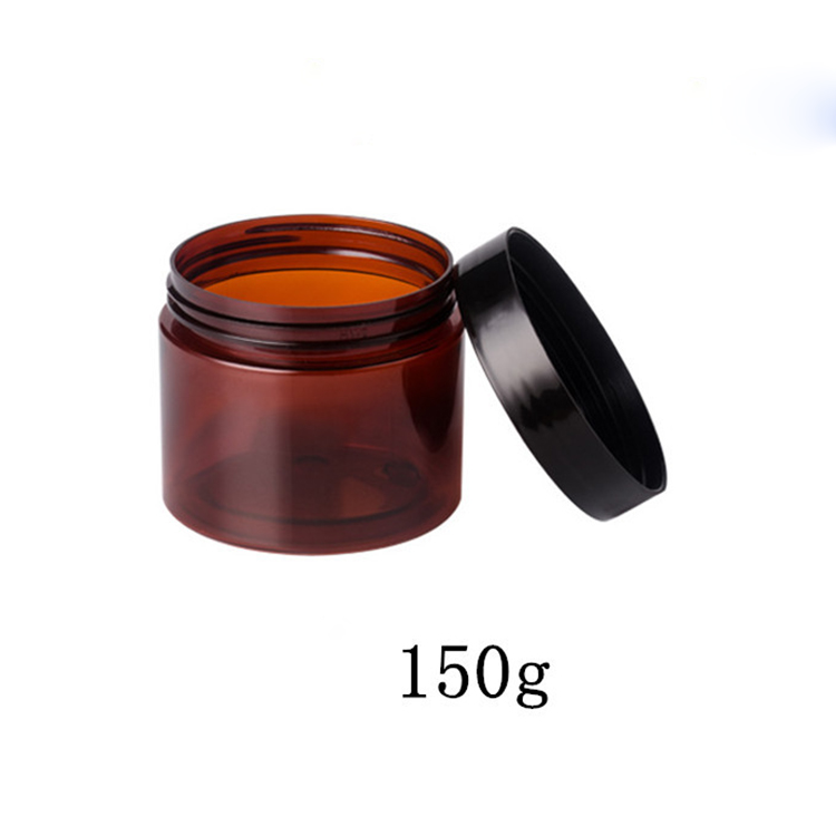 30ml 50ml 80ml 100ml 120ml 150ml 200ml 250ml 300ml 500ml cosmetic packaging clear black amber pet plastic jar with plastic lid