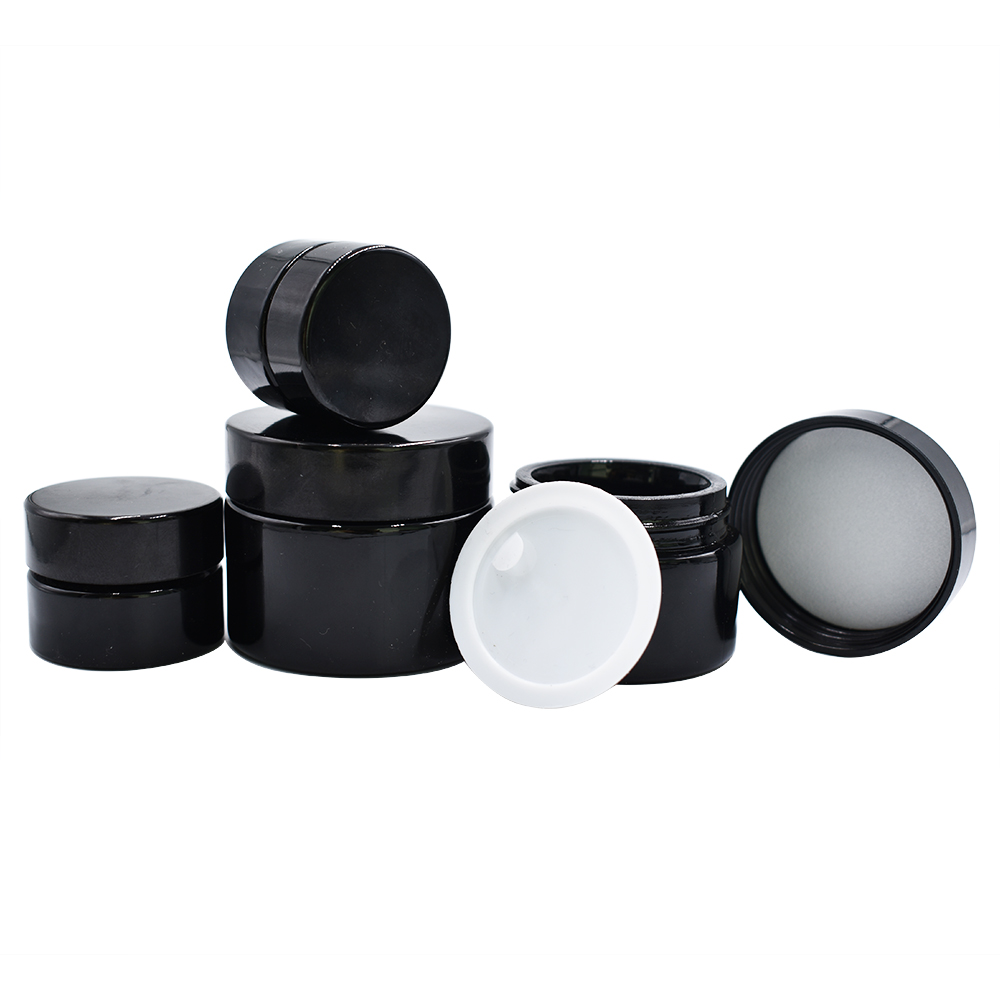 30ml 50ml 80ml 100ml 120ml 150ml 200ml 250ml black cosmetic jar and cream jar