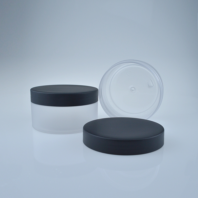 30ml 50ml 80ml 100ml 120ml 200ml 250ml 500ml cosmetic packaging clear amber black frosted pet plastic jar with plastic lid