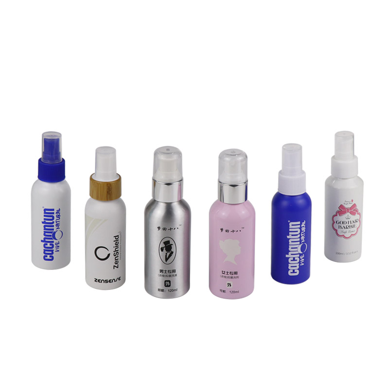30ml 50ml 80ml 100ml 150ml High quality aluminum cosmetic packaging bottles with pump spray