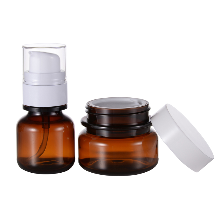 30ml 50ml 80ml 120ml 160ml amber plastic lotion bottle pet lotion bottle travel lotion bottle packaging set