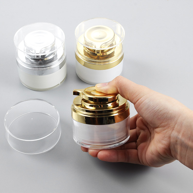 30ml 50ml 80ml skincare packaging airless cosmetic jar luxury acrylic with custom logo