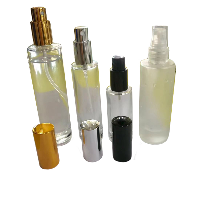 30ml 50ml 85ml 100ml Tubular Shape  Luxury Clear Empty Perfume Bottle Pump Frosted  Glass Sprayer Bottles