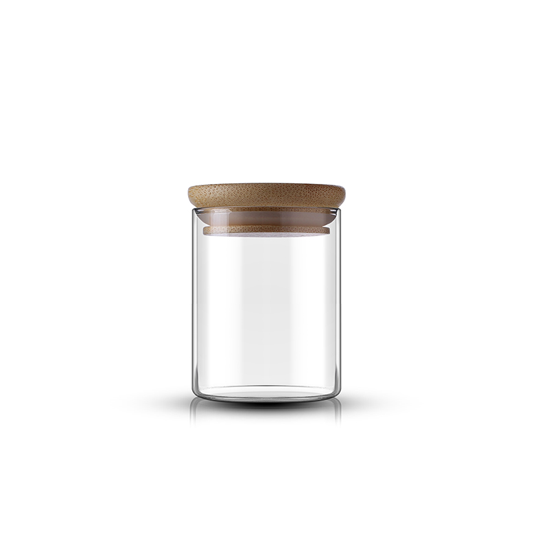 30ml 50ml 90ml glass storage bottles & jars clear glass jar bamboo lid for coffee/spice/ food/candy storage