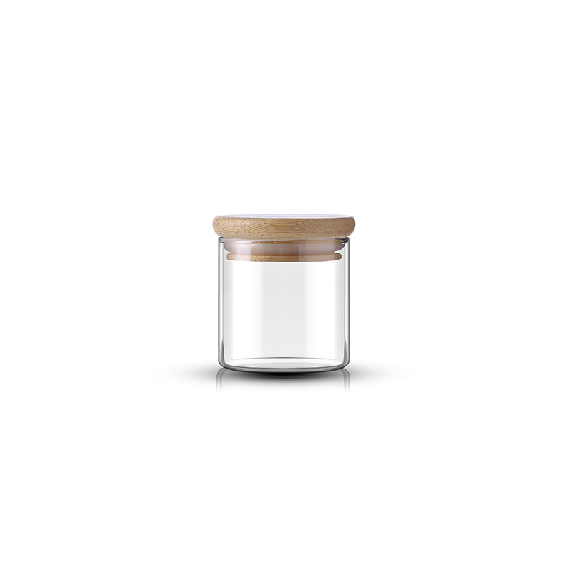 30ml 50ml 90ml glass storage bottles & jars clear glass jar bamboo lid for coffee/spice/ food/candy storage