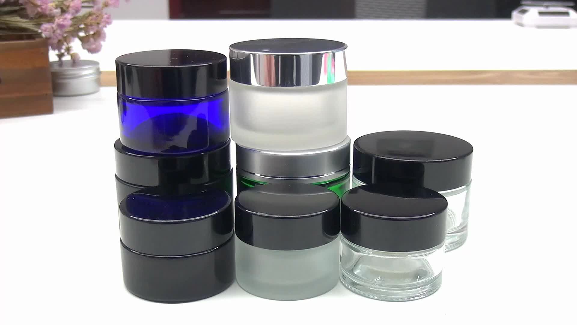 30ml 50ml Amber Glass Jar Pot Skin Care Cream Refillable Bottle Cosmetic Container Makeup Tool For Travel Packing