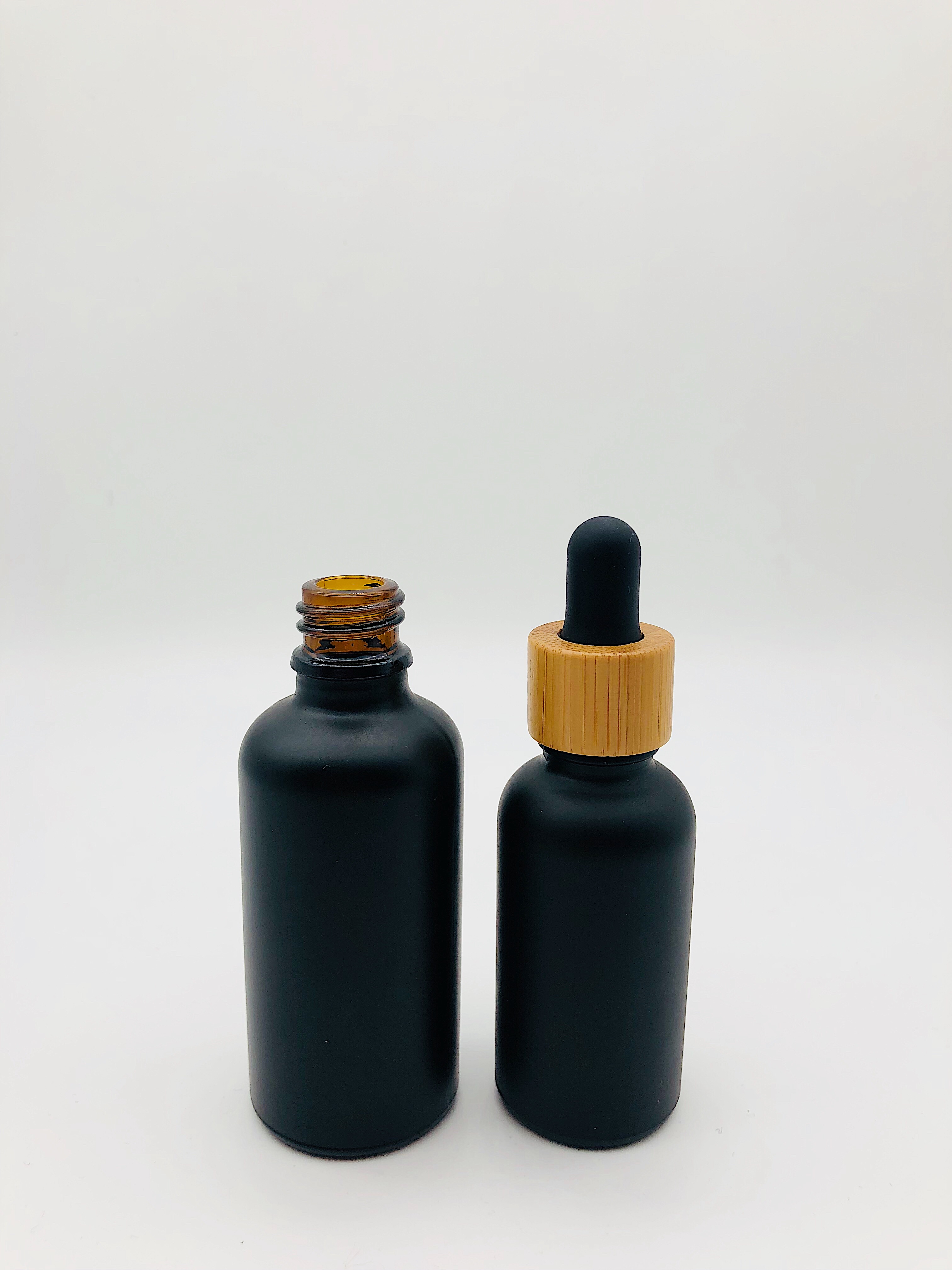30ml 50ml Black Frosted Cosmetic Glass Dropper Bottle