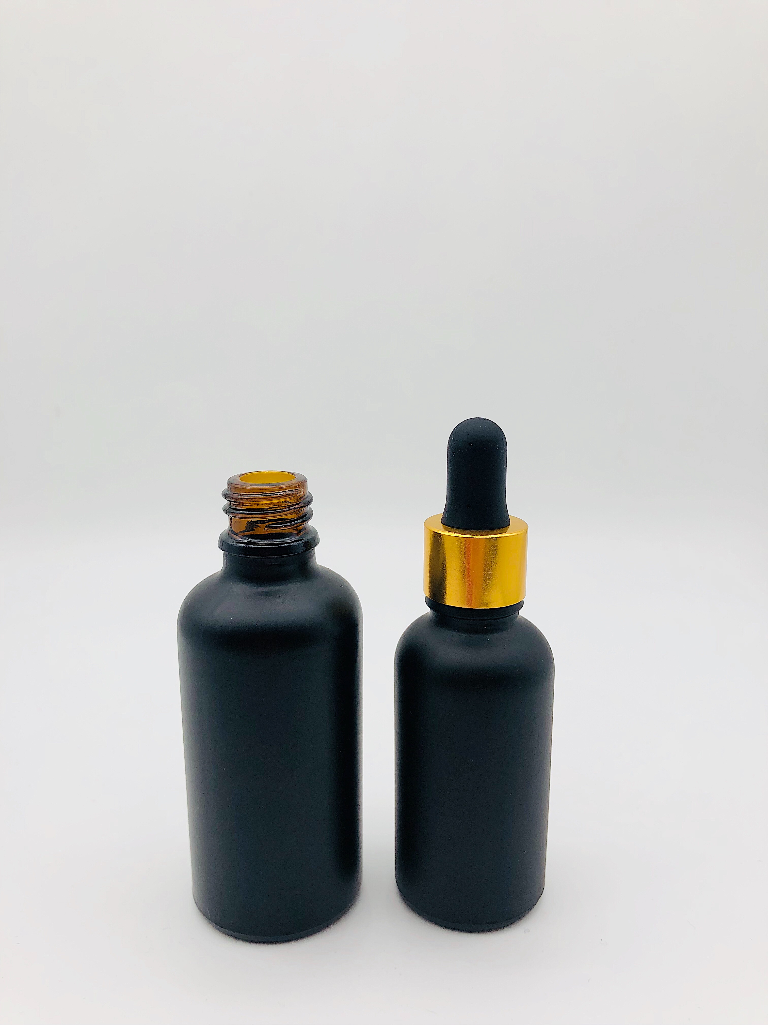 30ml 50ml Black Frosted Cosmetic Glass Dropper Bottle