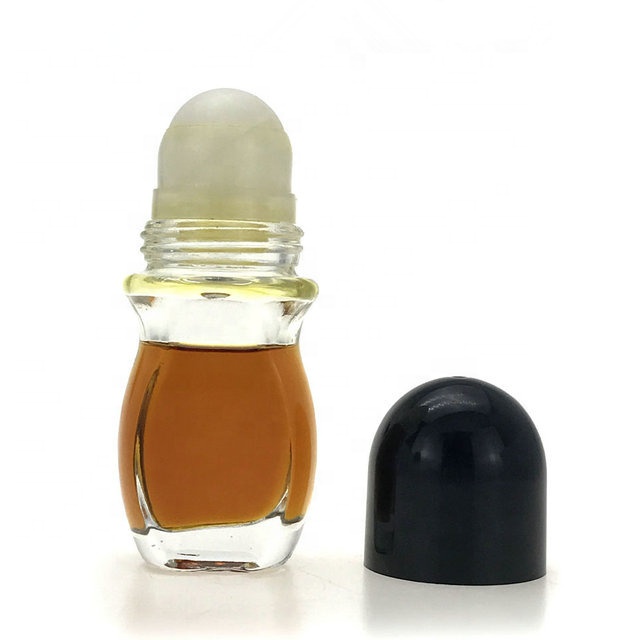 30ml 50ml Deodorant Roll On Glass Bottle with plastic cap and roller ball