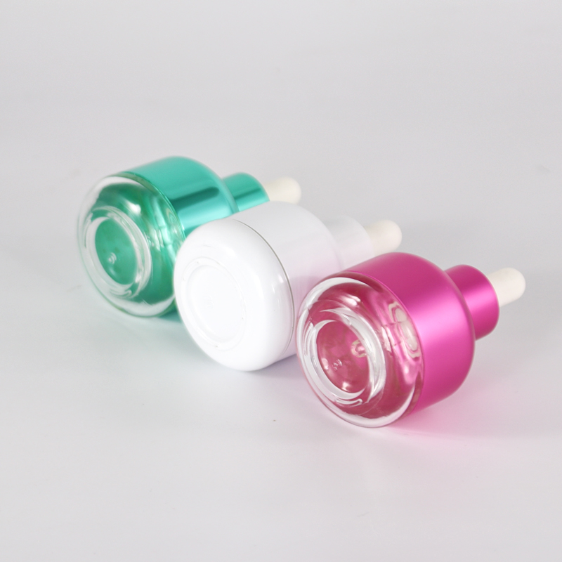 30ml 50ml Electroplating Gold Glass Essential Skin Care Packaging Essential oil Glass Bottle with Dropper