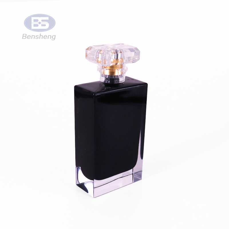 30ml 50ml Empty Refillable Square Glass Perfume Spray Bottle With Ps Cap