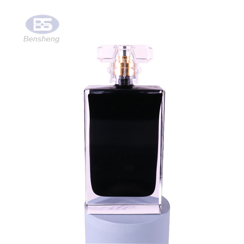30ml 50ml Empty Refillable Square Glass Perfume Spray Bottle With Ps Cap