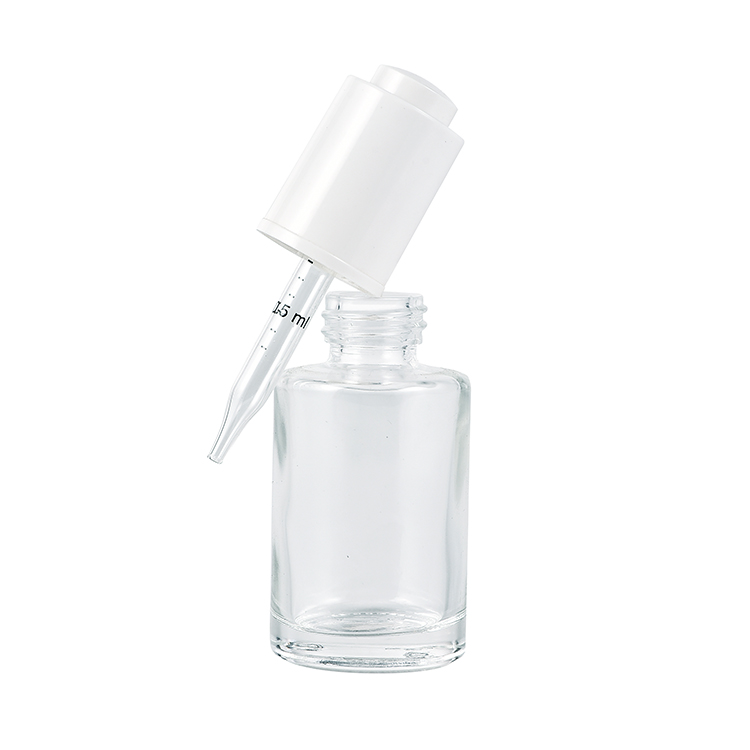 30ml 50ml Frascos Cosmeticos Frascos De Vidrio Cosmetic Serum Essential Oil Clear Frosted Push Button Dropper Bottle