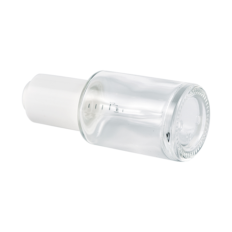 30ml 50ml Frascos Cosmeticos Frascos De Vidrio Cosmetic Serum Essential Oil Clear Frosted Push Button Dropper Bottle