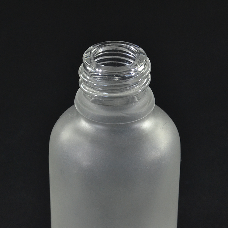 30ml 50ml Frosted Clear Glass Boston Round Dropper Bottle with black screw dropper cap
