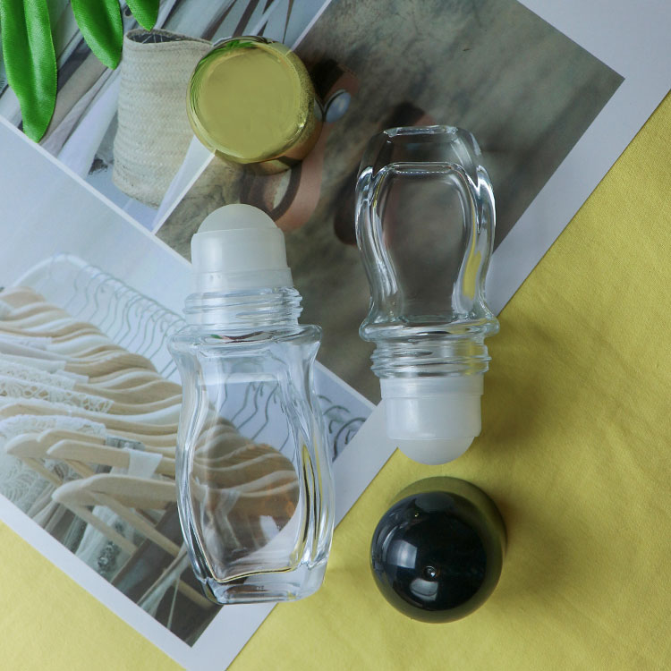 30ml 50ml Glass Roll on Bottles Skin Care Cream Screen Printing Personal Care for Deodorant with Electroplate Cap