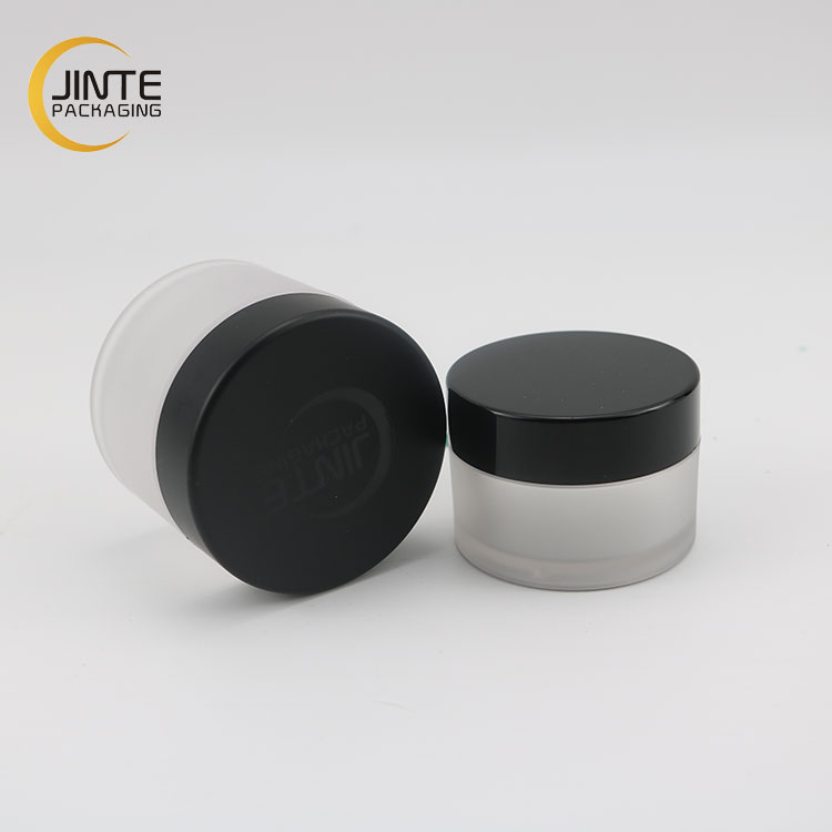 30ml 50ml PETG Container Frosted Body with Matte black or Glossy black cap for glitter products
