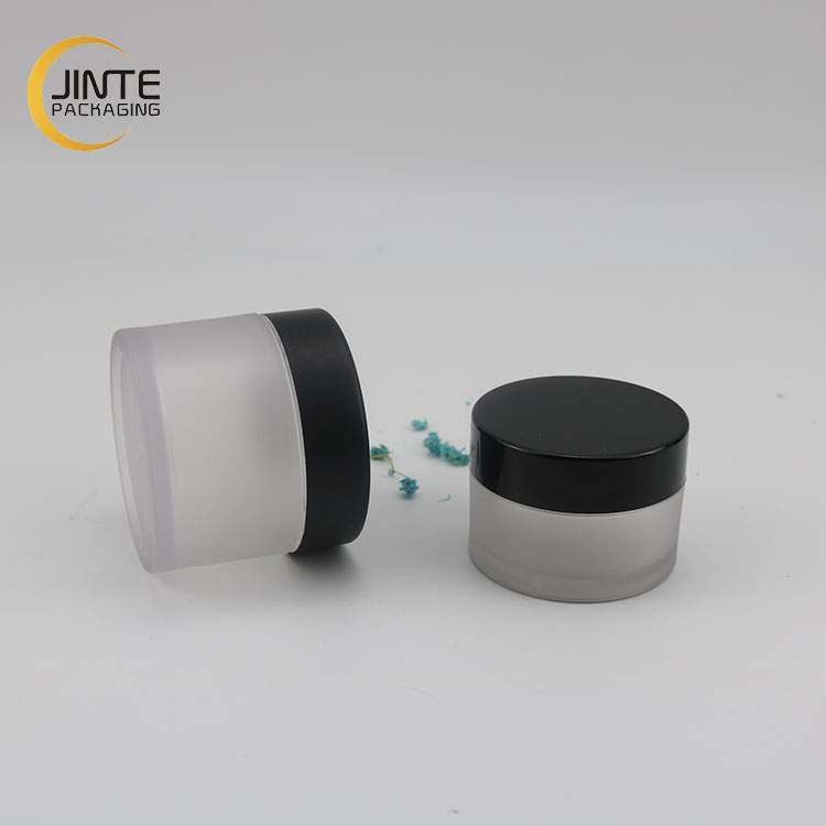 30ml 50ml PETG Container Frosted Body with Matte black or Glossy black cap for glitter products
