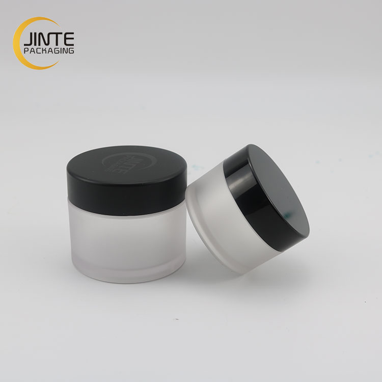 30ml 50ml PETG Container Frosted Body with Matte black or Glossy black cap for glitter products