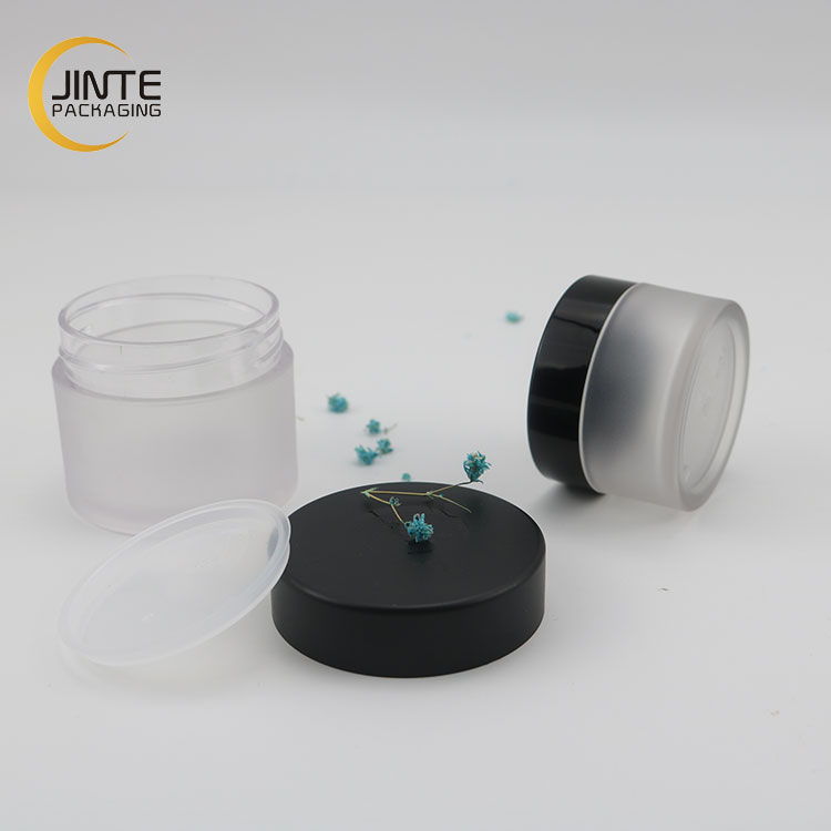 30ml 50ml PETG Container Frosted Body with Matte black or Glossy black cap for glitter products