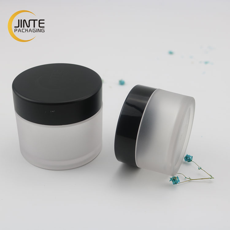 30ml 50ml PETG Container Frosted Body with Matte black or Glossy black cap for glitter products