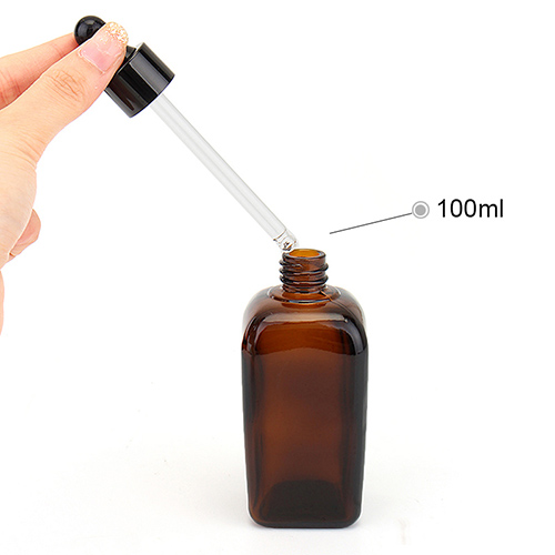 30ml 50ml Square Dark Amber Glass Essential Oil Bottle Eye Pipette Dropper Glass Bottles