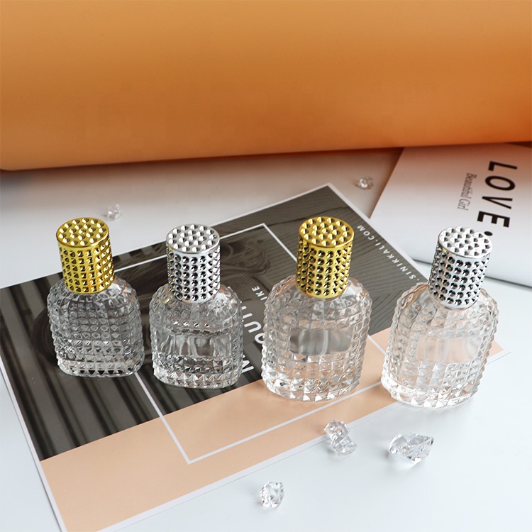 30ml 50ml Wedding Favor Diamond Square Refillable Spray Glass Perfume Bottle