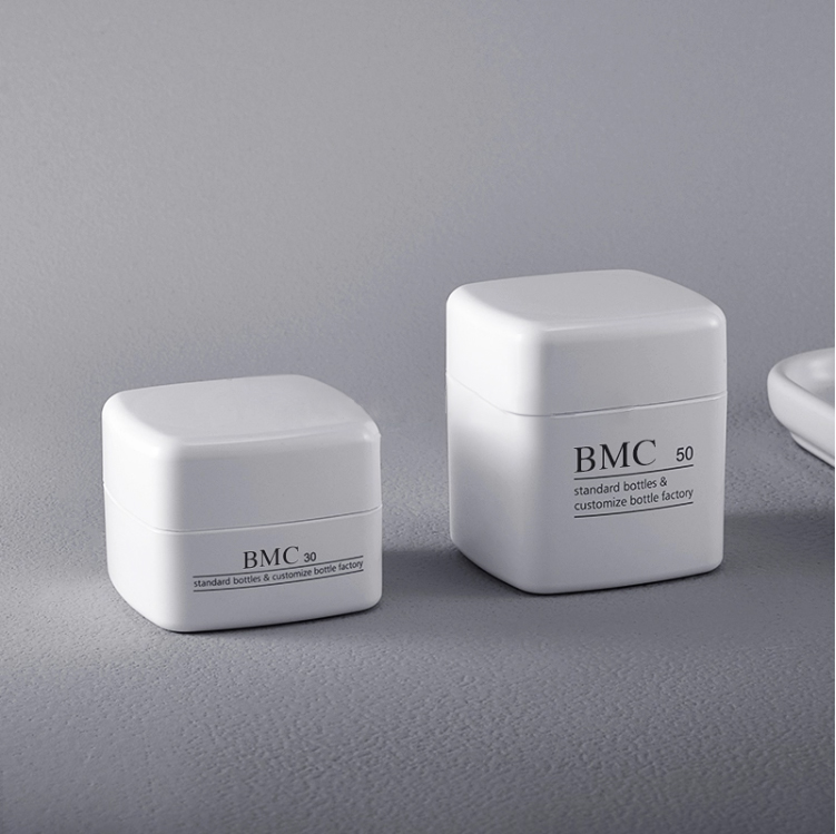 30ml 50ml White Square PP Material Cream Jar Plastic Jar