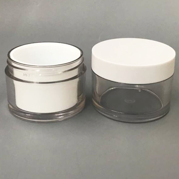 30ml 50ml acrylic cosmetic jar double wall plastic cream jar
