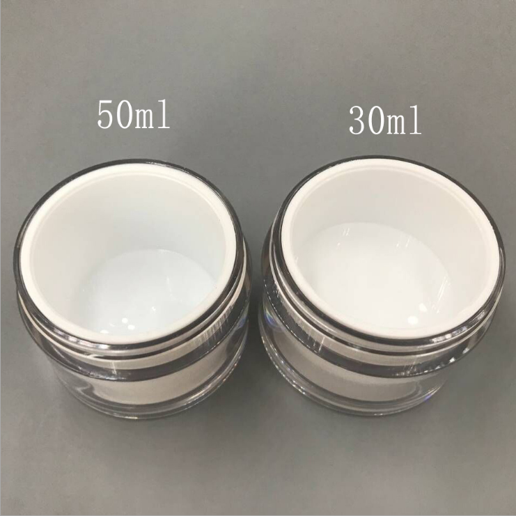 30ml 50ml acrylic cosmetic jar double wall plastic cream jar