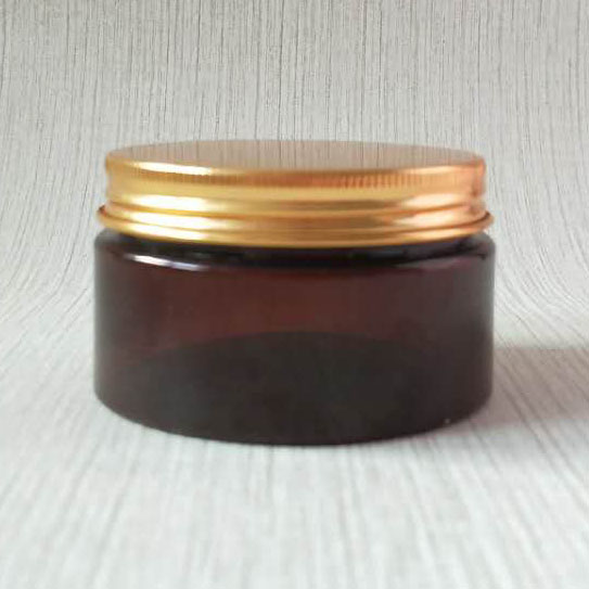 30ml 50ml amber black plastic jars with aluminum lids for hair mask cosmetic packaging clear amber black pet plastic cream jar