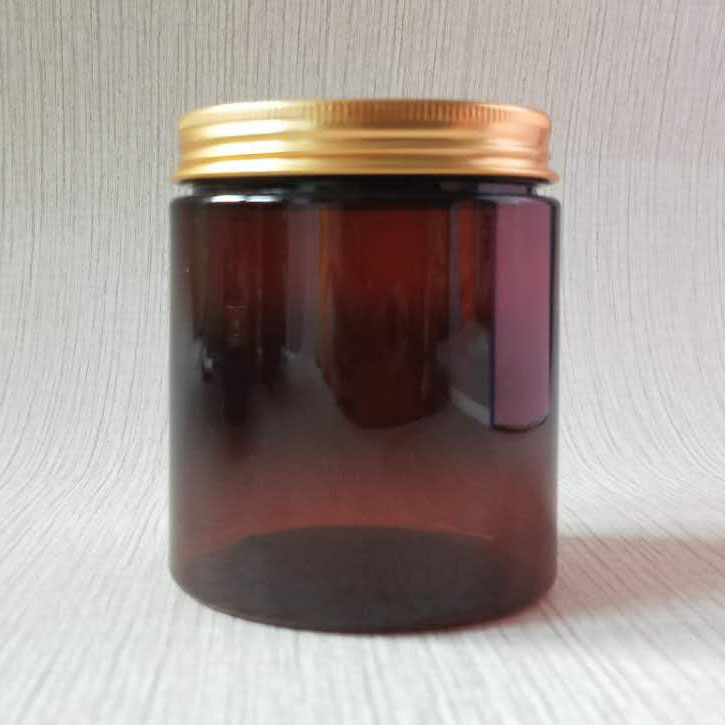 30ml 50ml amber black plastic jars with aluminum lids for hair mask cosmetic packaging clear amber black pet plastic cream jar