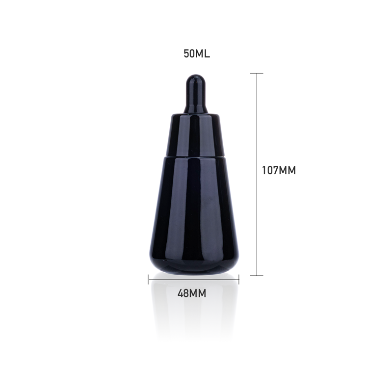 30ml 50ml black hair oil bottles lotion serum cosmetic bottle matte black glass dropper bottle