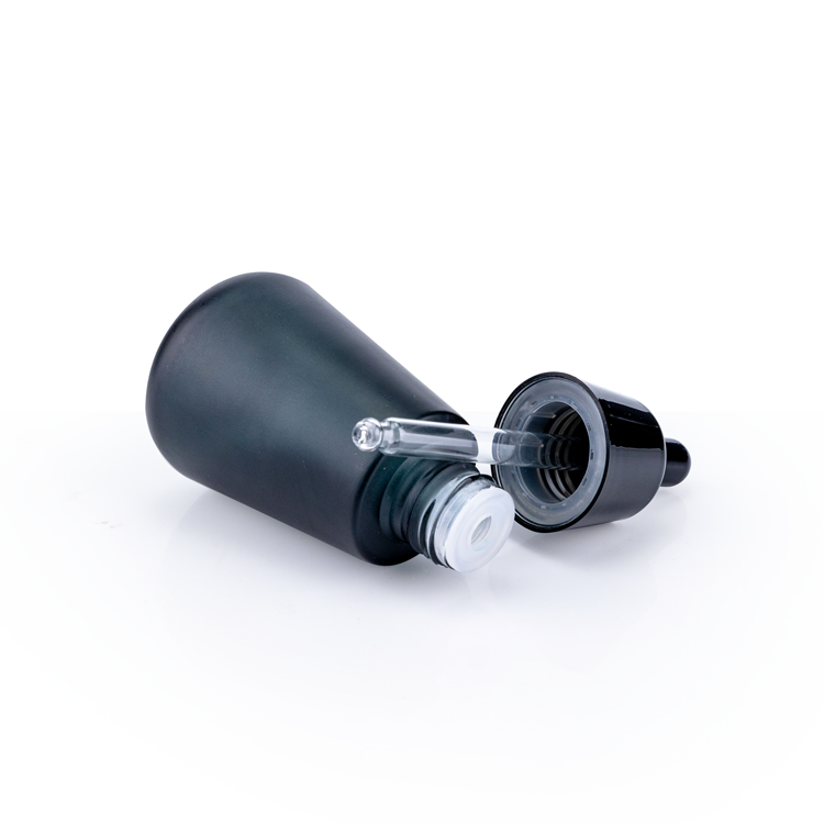 30ml 50ml black hair oil bottles lotion serum cosmetic bottle matte black glass dropper bottle