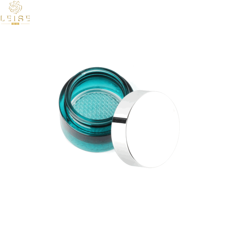 30ml 50ml clear or Custom color cosmetic glass jar with silver/golden lid 30g 50g 1oz 1.7oz cream jars with mesh style base