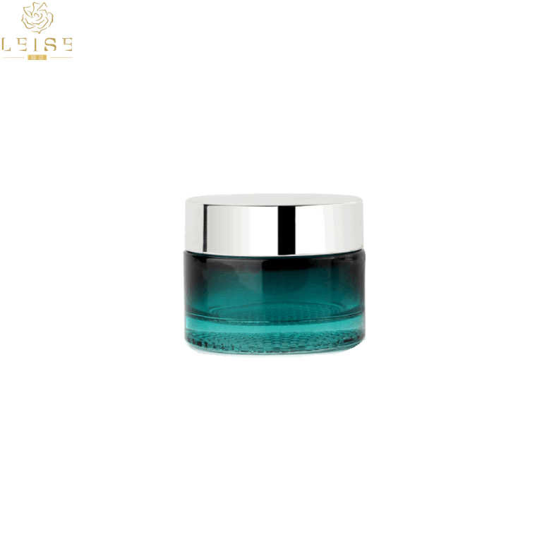 30ml 50ml clear or Custom color cosmetic glass jar with silver/golden lid 30g 50g 1oz 1.7oz cream jars with mesh style base