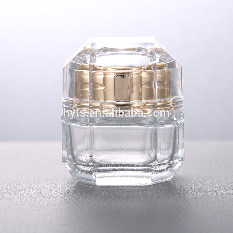 30ml 50ml cosmetic fancy clear decorative glass jar