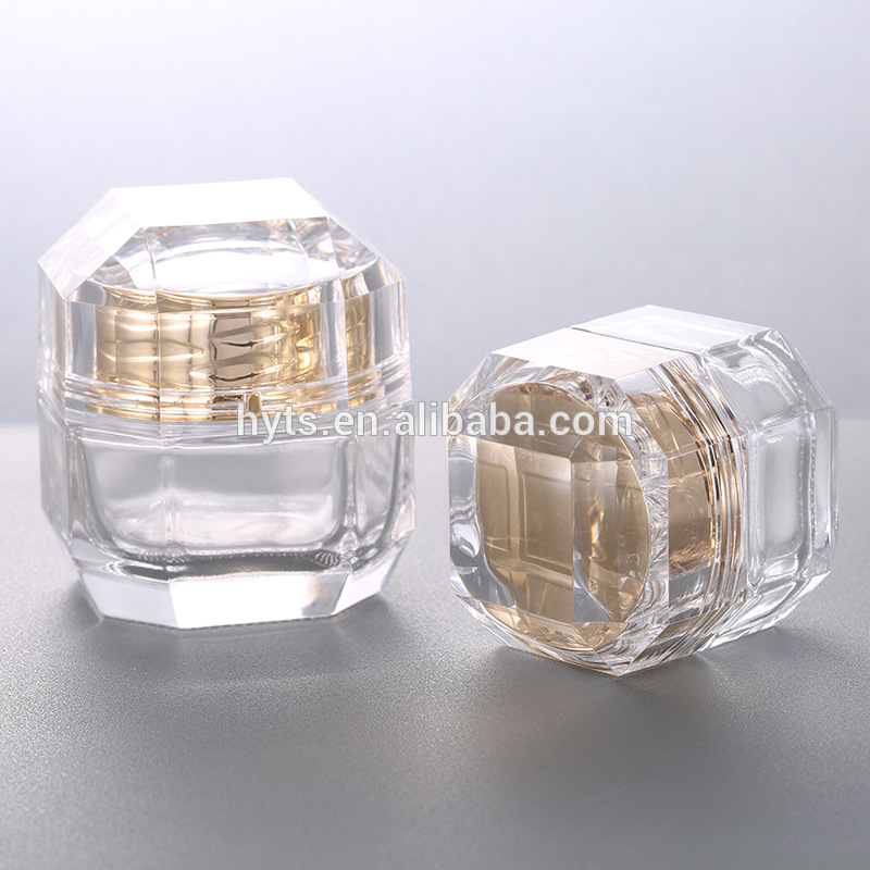 30ml 50ml cosmetic fancy clear decorative glass jar