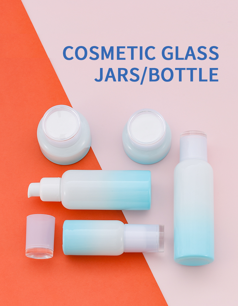 30ml 50ml cream jar cosmetic gradual change custom glass jars and containers with cosmetic cream jar
