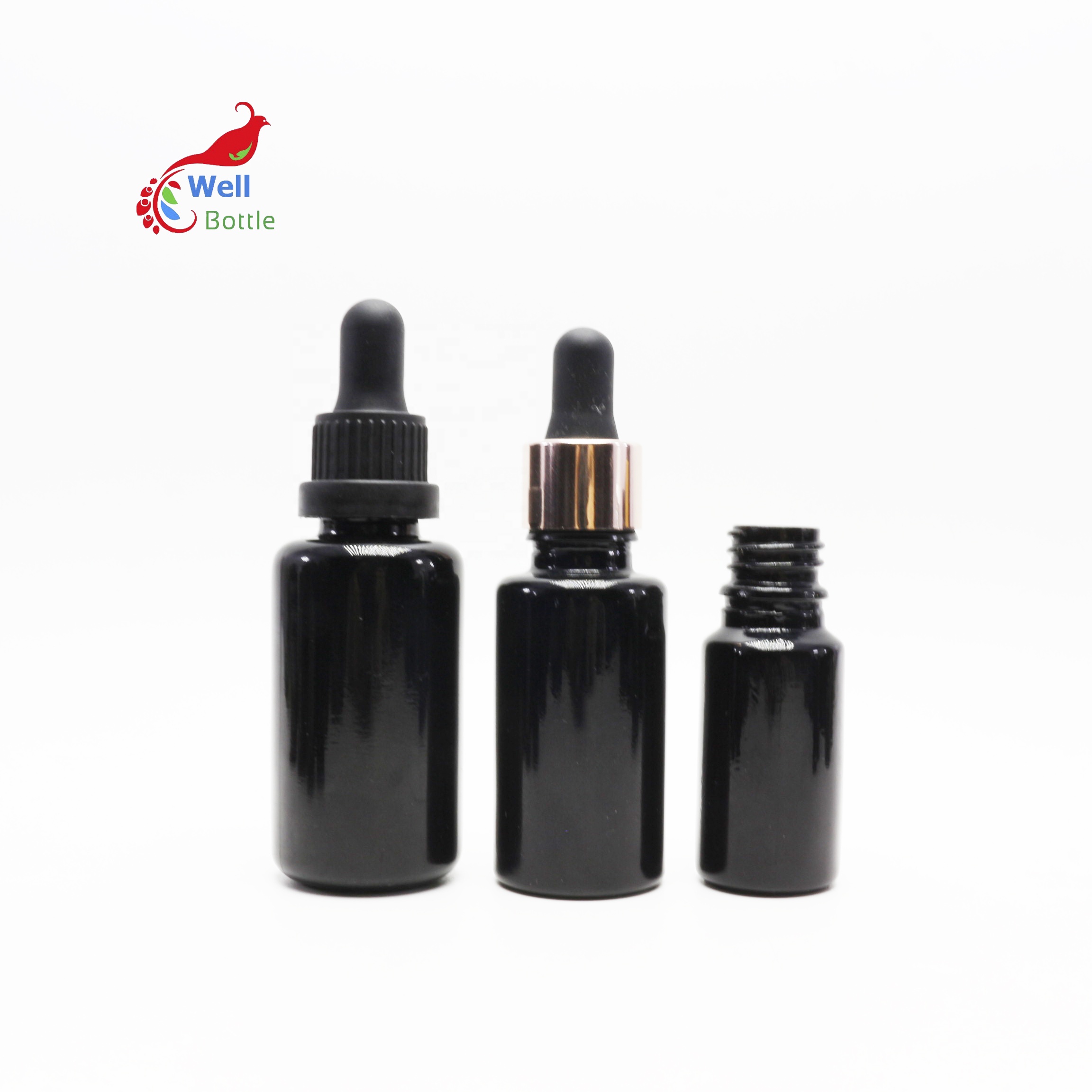 30ml 50ml dark violet glass essential oil serum bottle with pump dropper VJ-115N