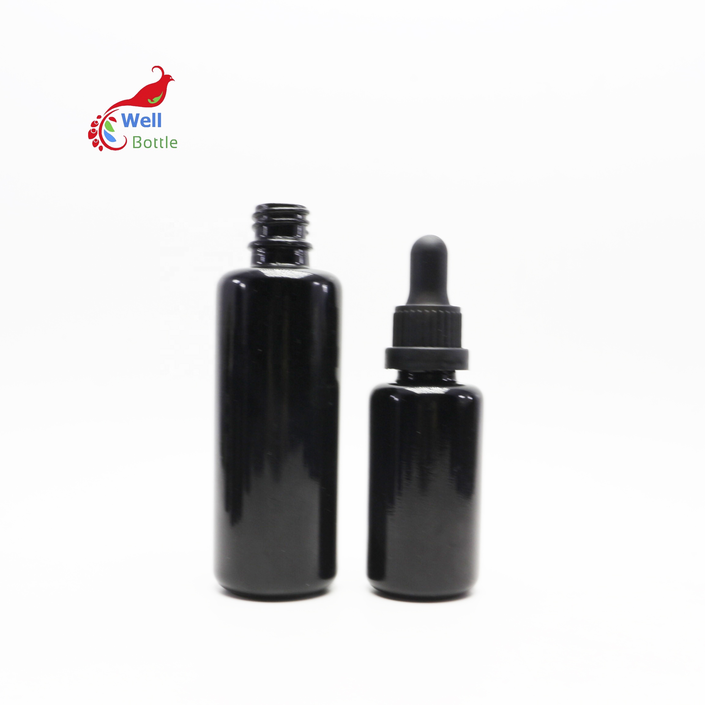 30ml 50ml dark violet glass essential oil serum bottle with pump dropper VJ-115N