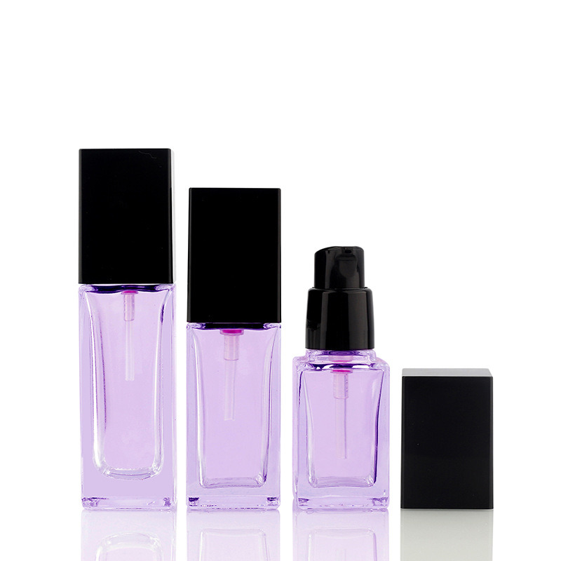 30ml 50ml empty cosmetic Factory supply frosted liquid foundation glass bottle/container make up packaging with squeeze pump