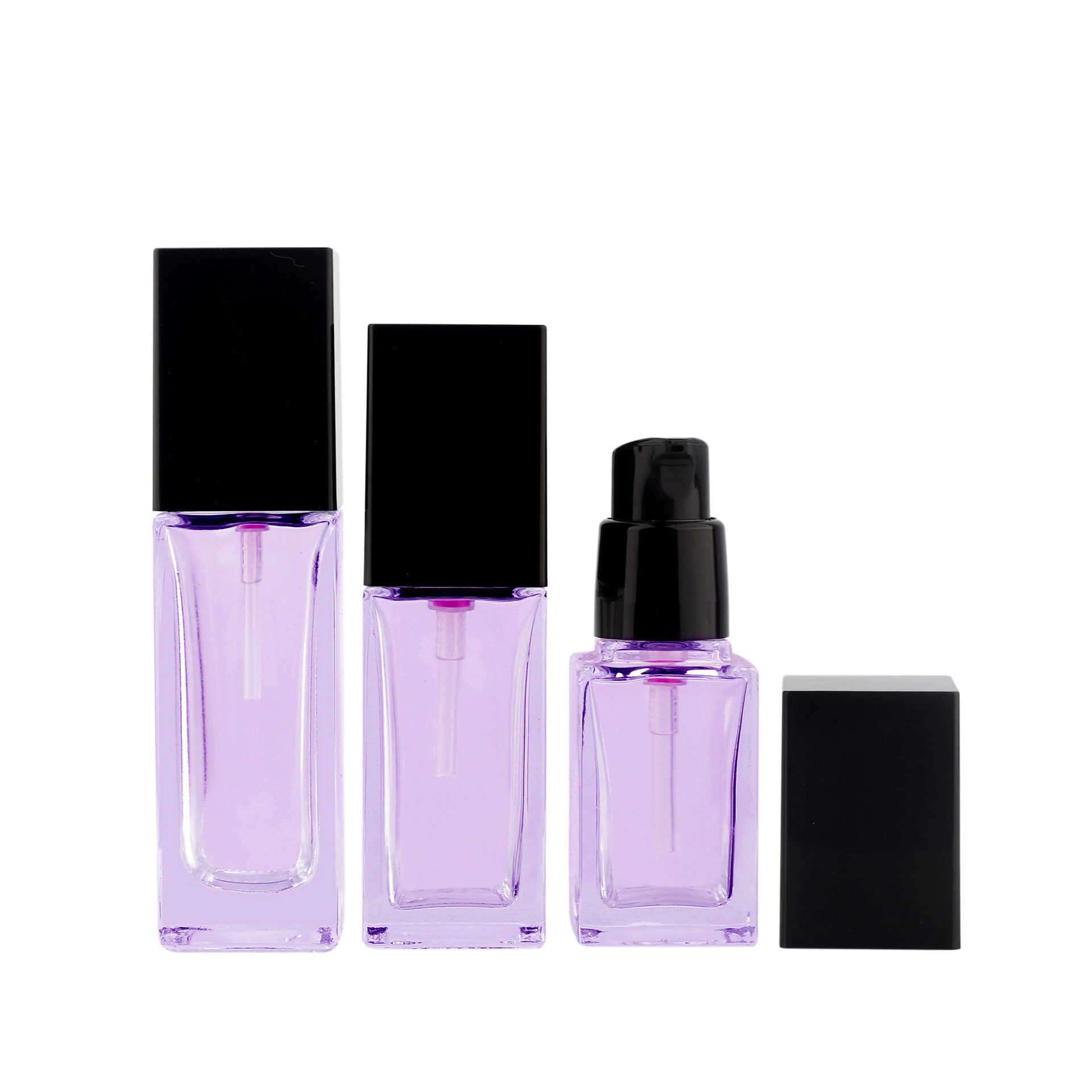 30ml 50ml empty cosmetic Factory supply frosted liquid foundation glass bottle/container make up packaging with squeeze pump