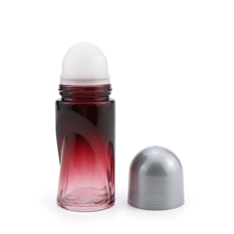 30ml 50ml empty roll on essential oil glass bottle with big plastic roller ball