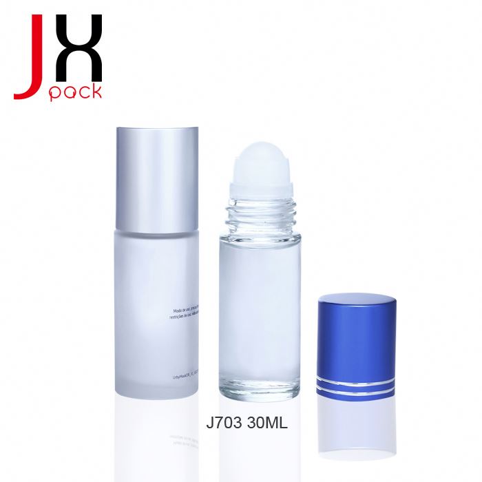 30ml 50ml empty roll on essential oil glass bottle with big plastic roller ball
