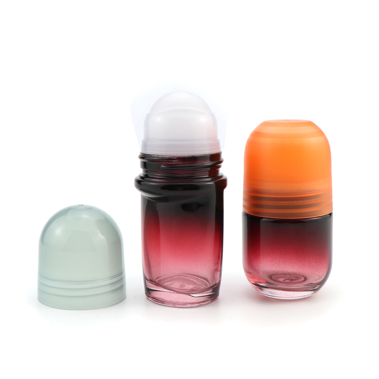 30ml 50ml empty roll on essential oil glass bottle with big plastic roller ball