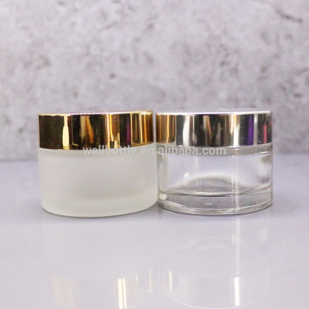 30ml 50ml frost mason glass jar with gold aluminum cap for milk cream face cream RJ-35T