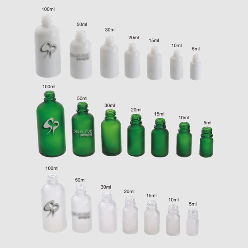 30ml 50ml frosted green glass hair oil empty bottles dropper packaging